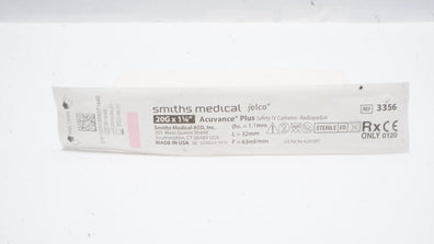 Smiths Medical 3356 Jelco Acuvance Plus Safety IV Catheters, 20G x 1 1/4inch (x)